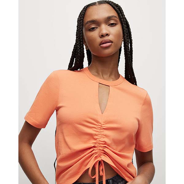 Allsaints Australia Womens Gigi Centre Drawcord T-Shirt Orange AU20-960